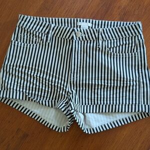 Black and White Jean Shorts with Classic Design